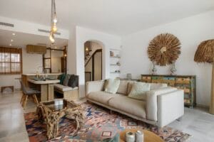 Spacious living room with comfortable sofa – Jardín de los Pinos Marbella