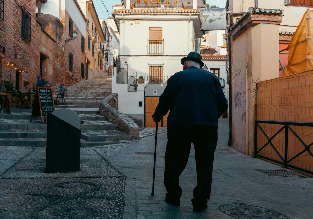 Albaicín quarter in Granada with narrow streets and views towards the Alhambra
